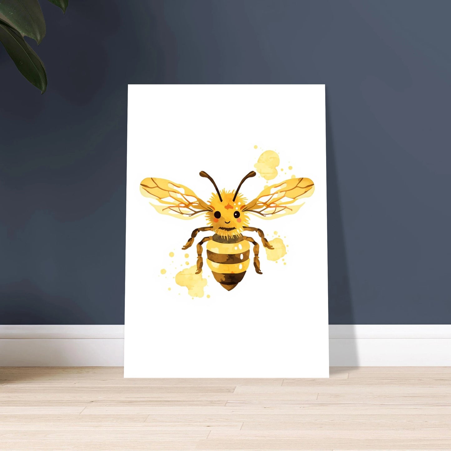 Sött bi i akvarellstil med glada färger