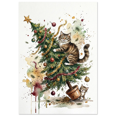 Poster - Julkattens busiga charm