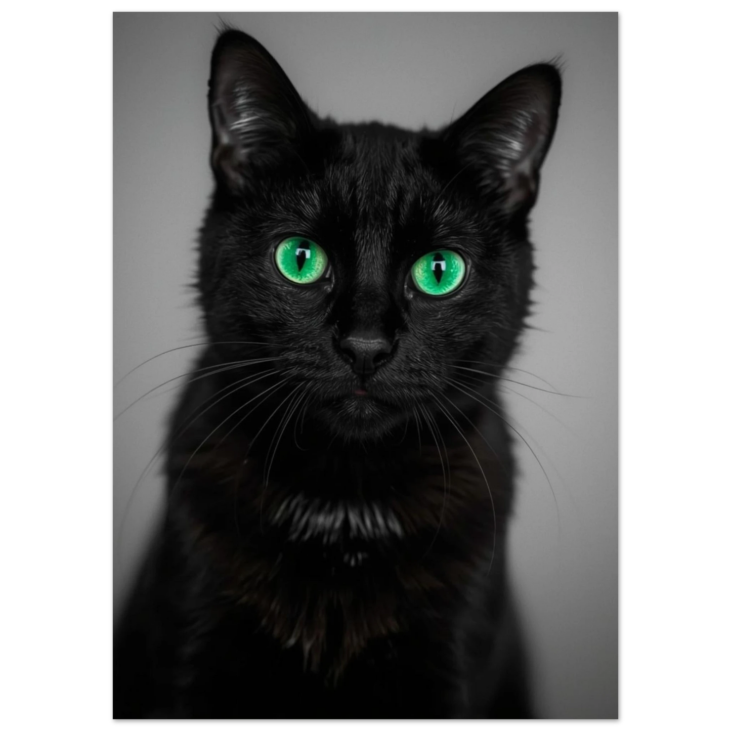 Minimalistiskt motiv av en elegant svart katt – Fotorealistisk poster