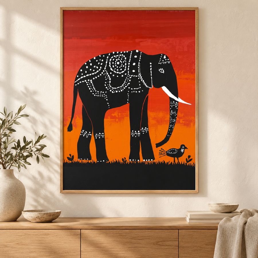 Elefanttavlor – posters med elefant i hemmiljö