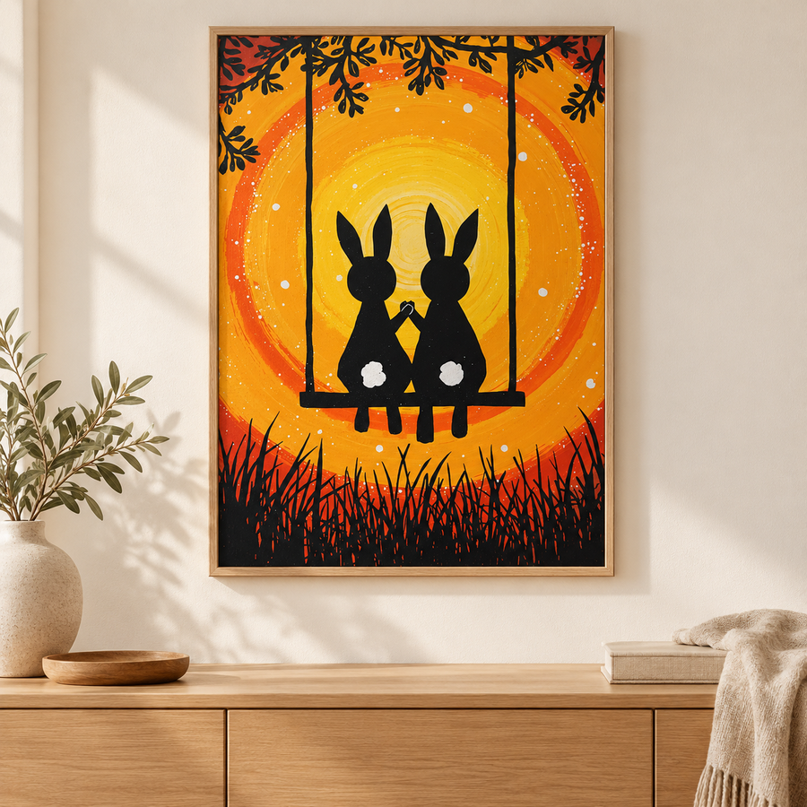 Kanintavlor – posters med kanin i hemmiljö