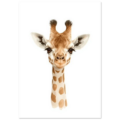 Digital akvarellmålning av en giraff med bruna fläckar