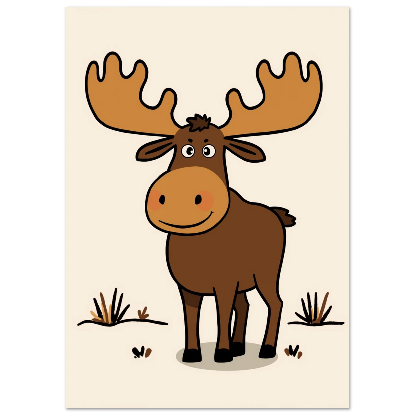 Lekfull illustration av en skogens konung med vänligt ansiktsuttryck