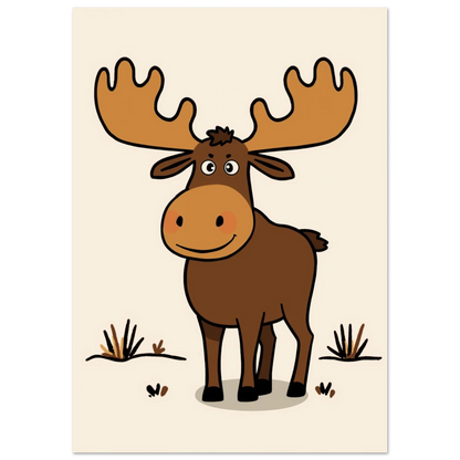 Lekfull illustration av en skogens konung med vänligt ansiktsuttryck
