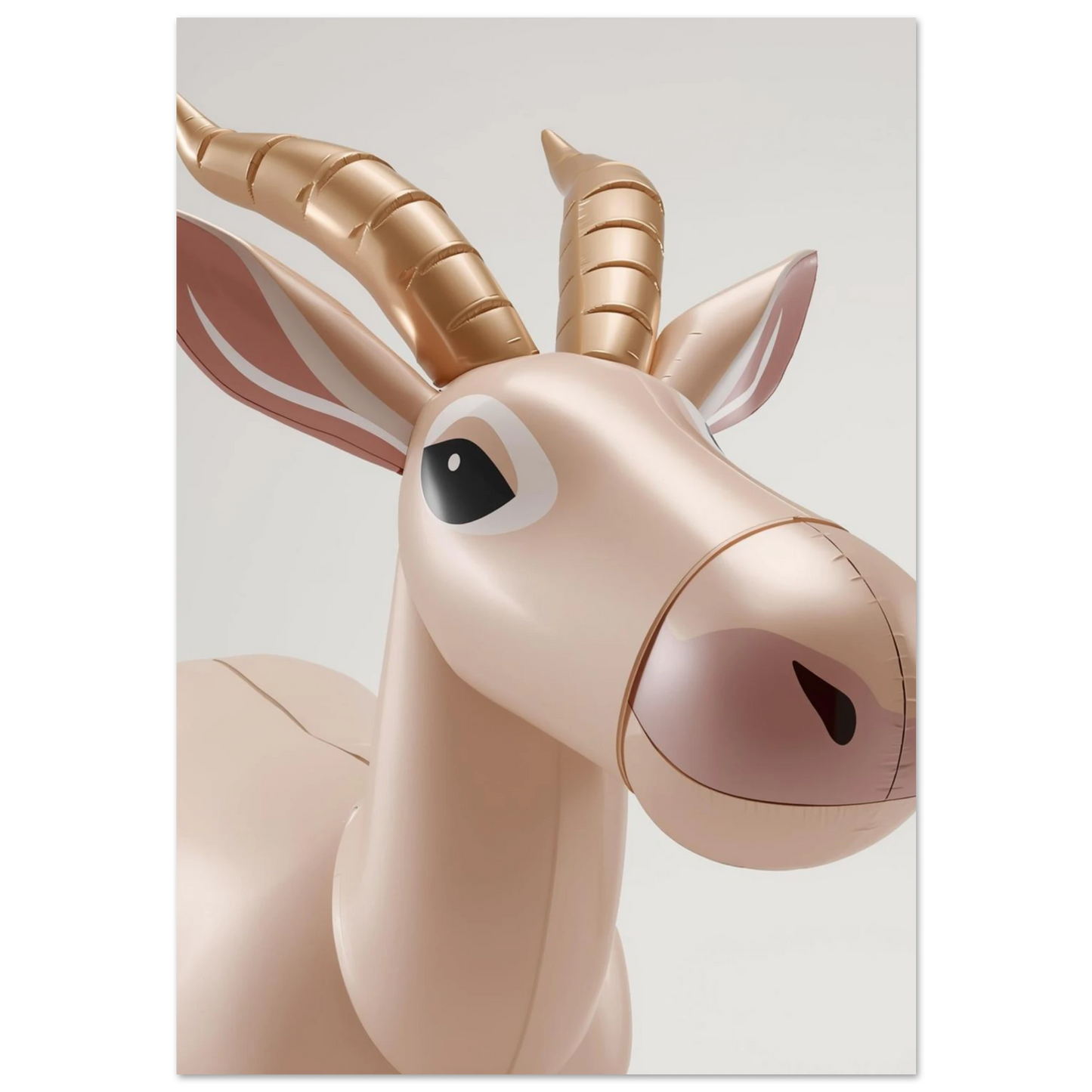 Digital illustration av en saigaantilop med glansig finish och guldiga horn