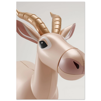 Digital illustration av en saigaantilop med glansig finish och guldiga horn