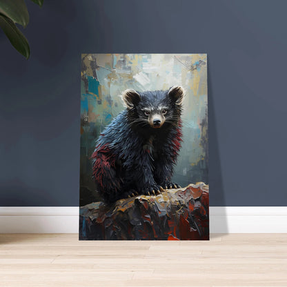 Binturong i texturerad impasto-målning, konstnärlig och stämningsfull.