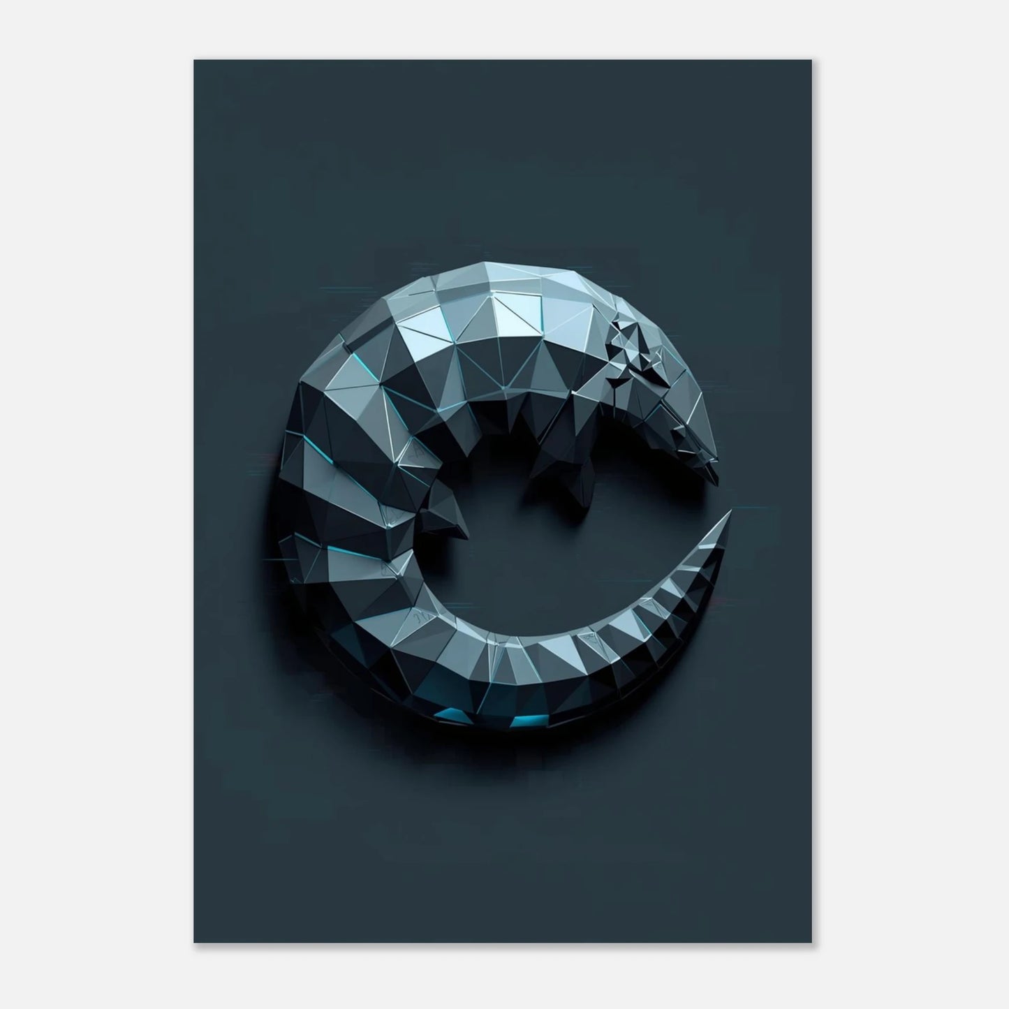 Abstrakt myrkottmotiv i spiralform med skarpa linjer och skuggor