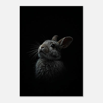 Svartvit-inspirerad färgposter med en liten kanin i fokus – tavla