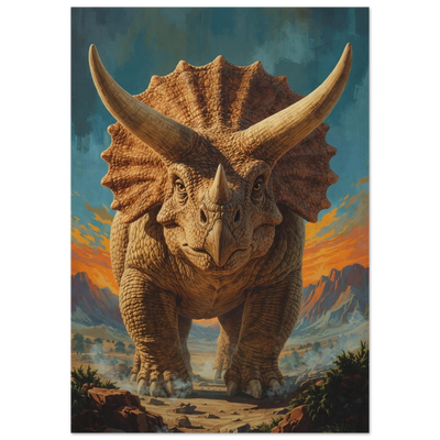 Poster - Retro Triceratops