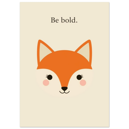 Minimalistisk illustration av en orange räv på beige bakgrund – djurmotiv