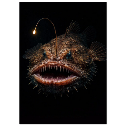 Marulk i mörkt vatten fokusbild på det lysande sprötet – Fotorealistisk poster