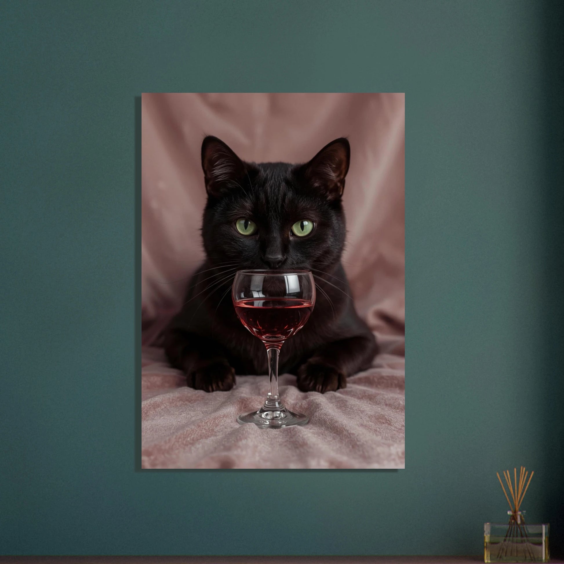 Svartvit katt med intensiv blick i dramatisk belysning