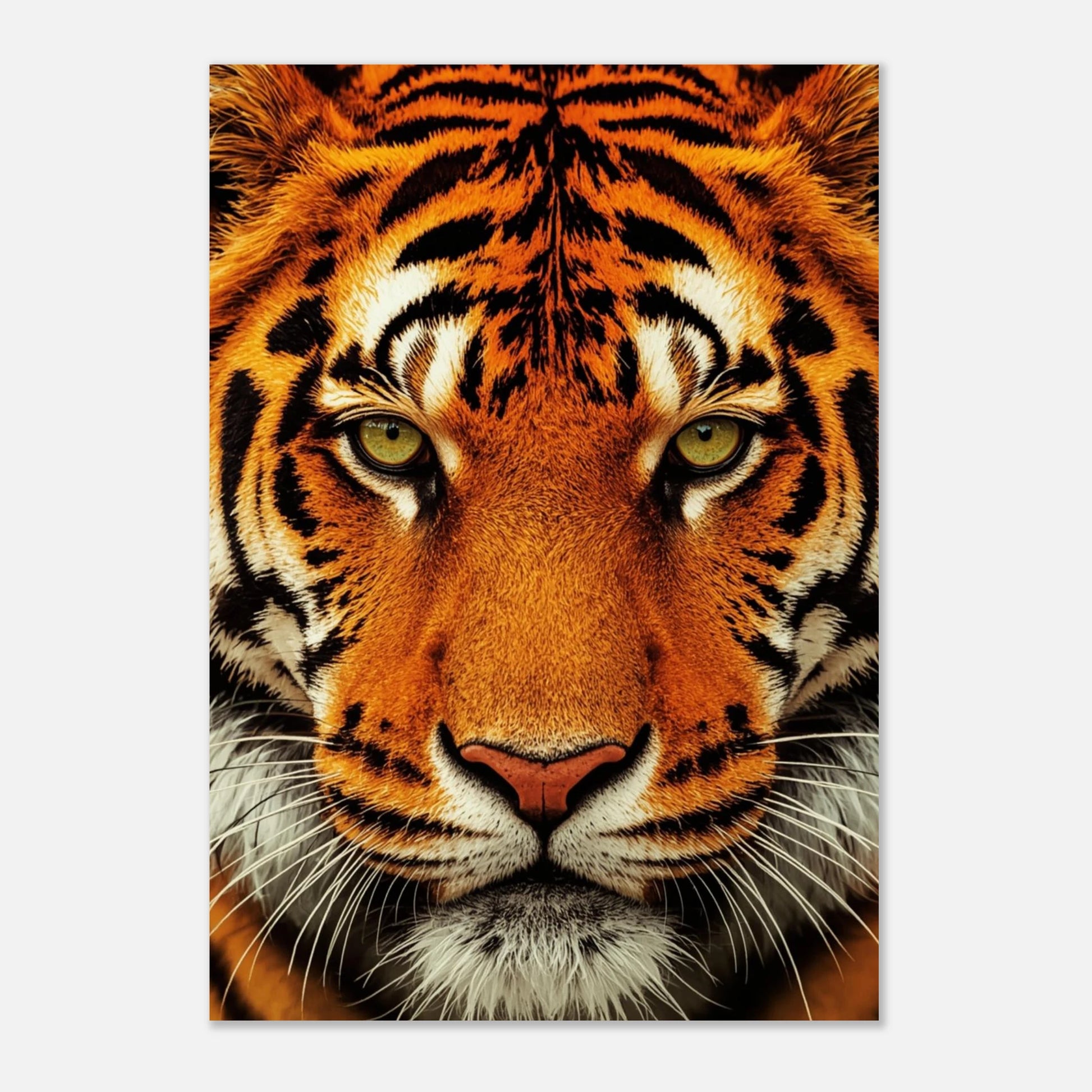 Ståtlig tiger med vaksam blick, konstnärligt porträtt för modern inredning