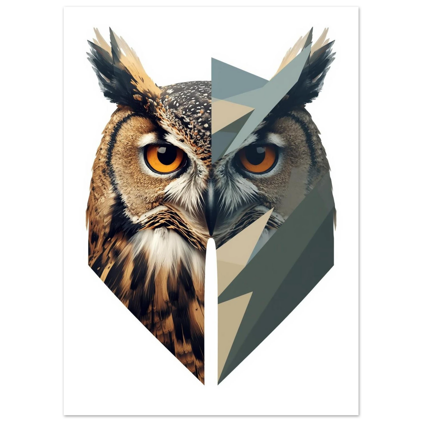 Snygg dekorativ tavla föreställande en uggla med grafisk profil – Tecknad poster