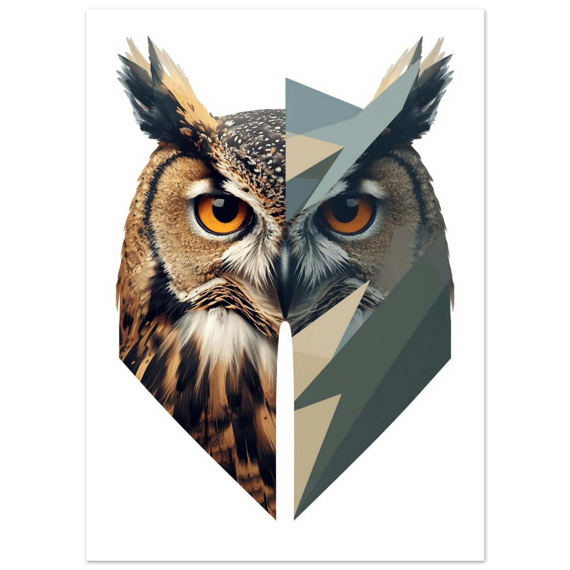 Snygg dekorativ tavla föreställande en uggla med grafisk profil – Tecknad poster