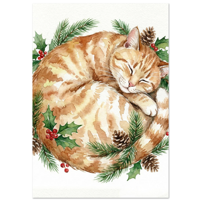 Poster - Den sovande julkatten