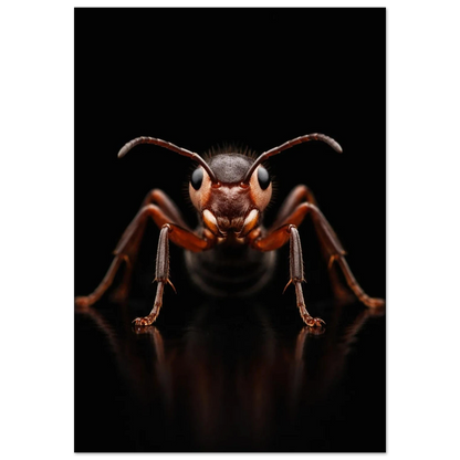 Skogsmyra närbild framifrån på svart bakgrund – Fotorealistisk poster