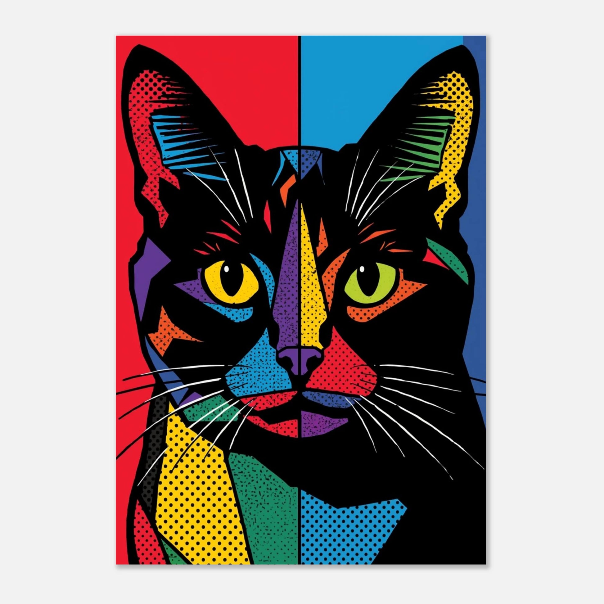 Färgsprakande kattposter med geometriska former för modern inredning