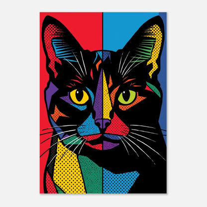 Färgsprakande kattposter med geometriska former för modern inredning