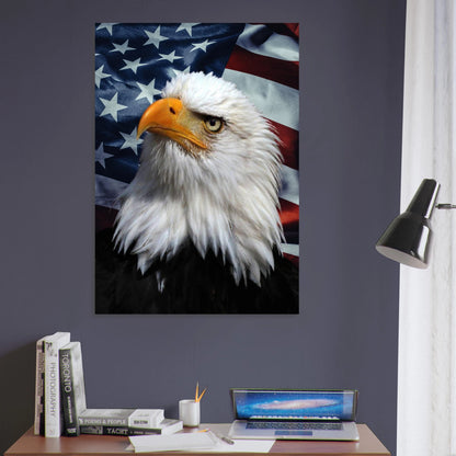 Ikoniskt motiv med örn och amerikansk symbolik – Fotorealistisk poster