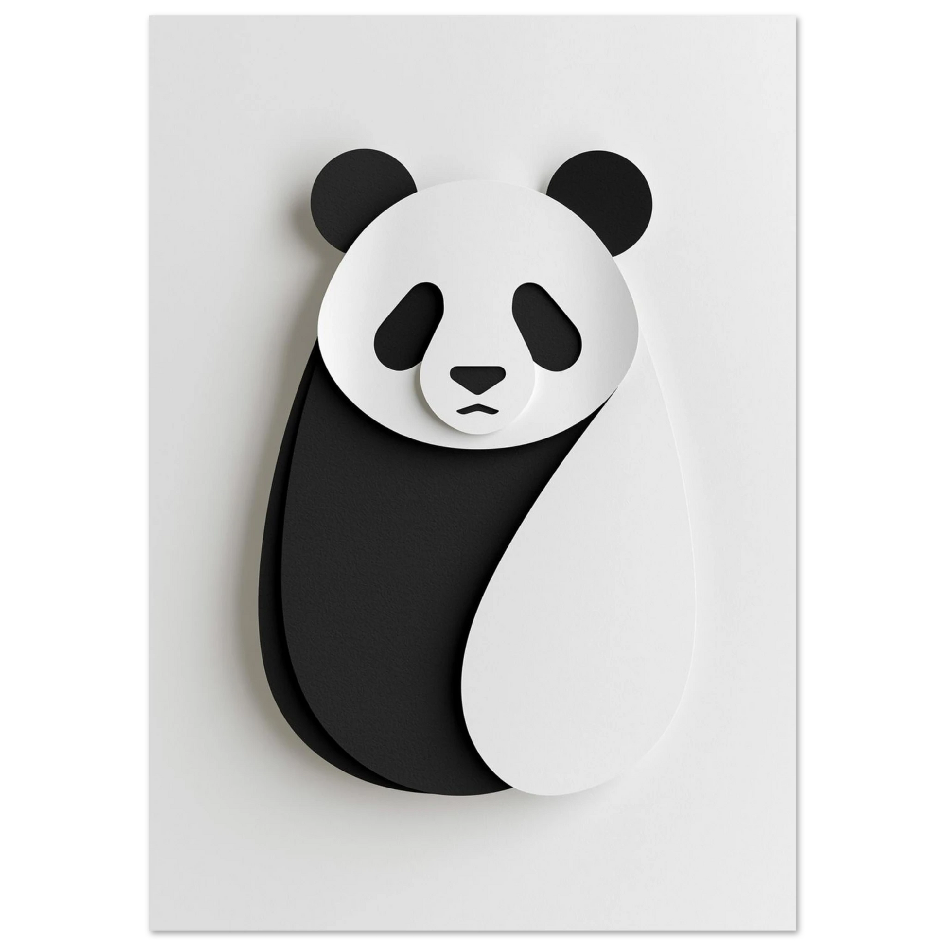 Modern illustration av en panda skapad med digitala papperslager