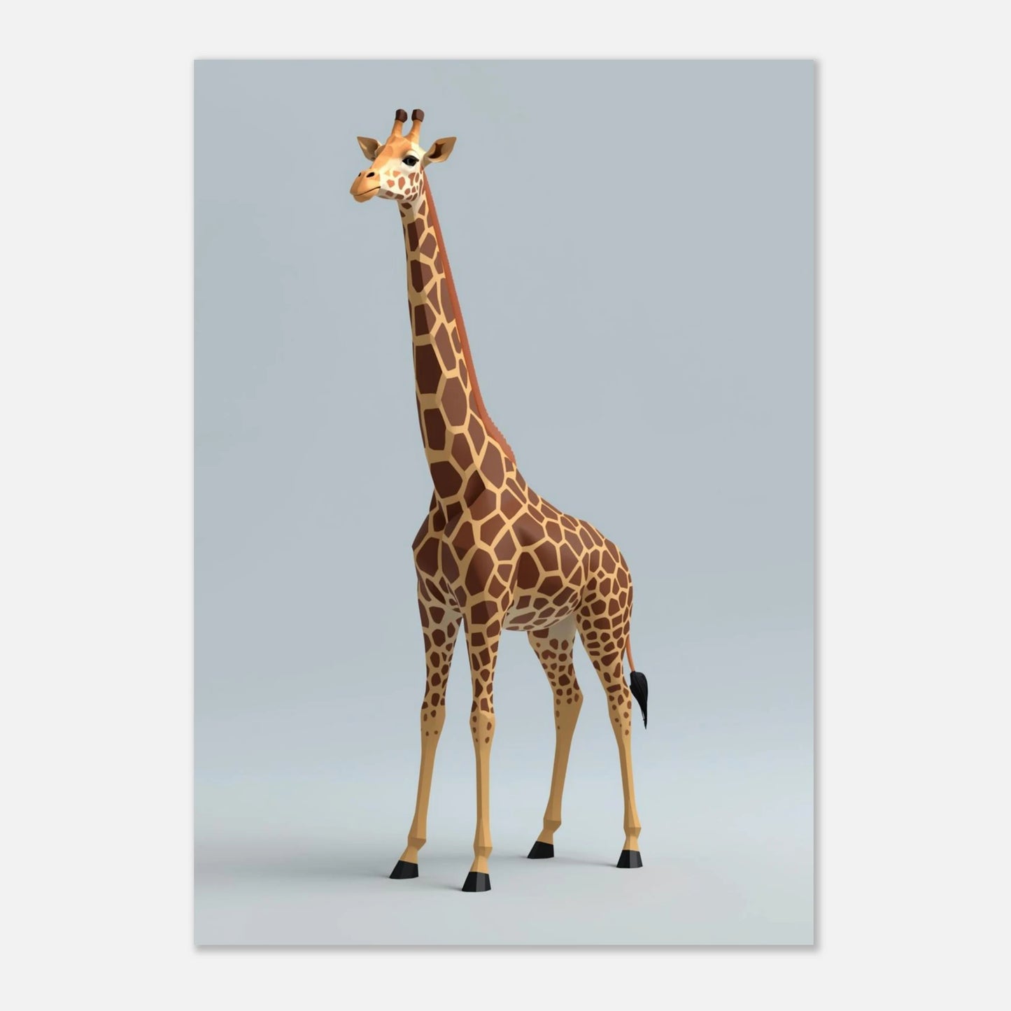 Väggkonst med en ståtlig giraff i unik geometrisk pappersstil