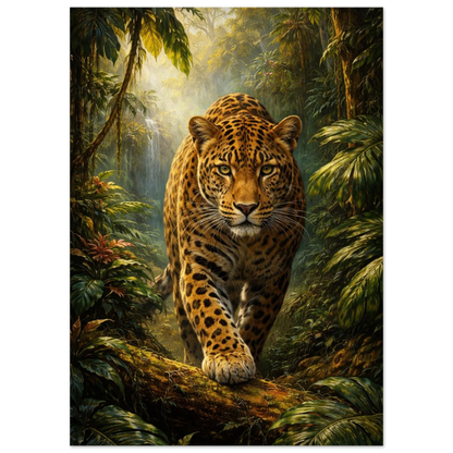 Leopard i djungel, med fokus på ögonen – Målad poster