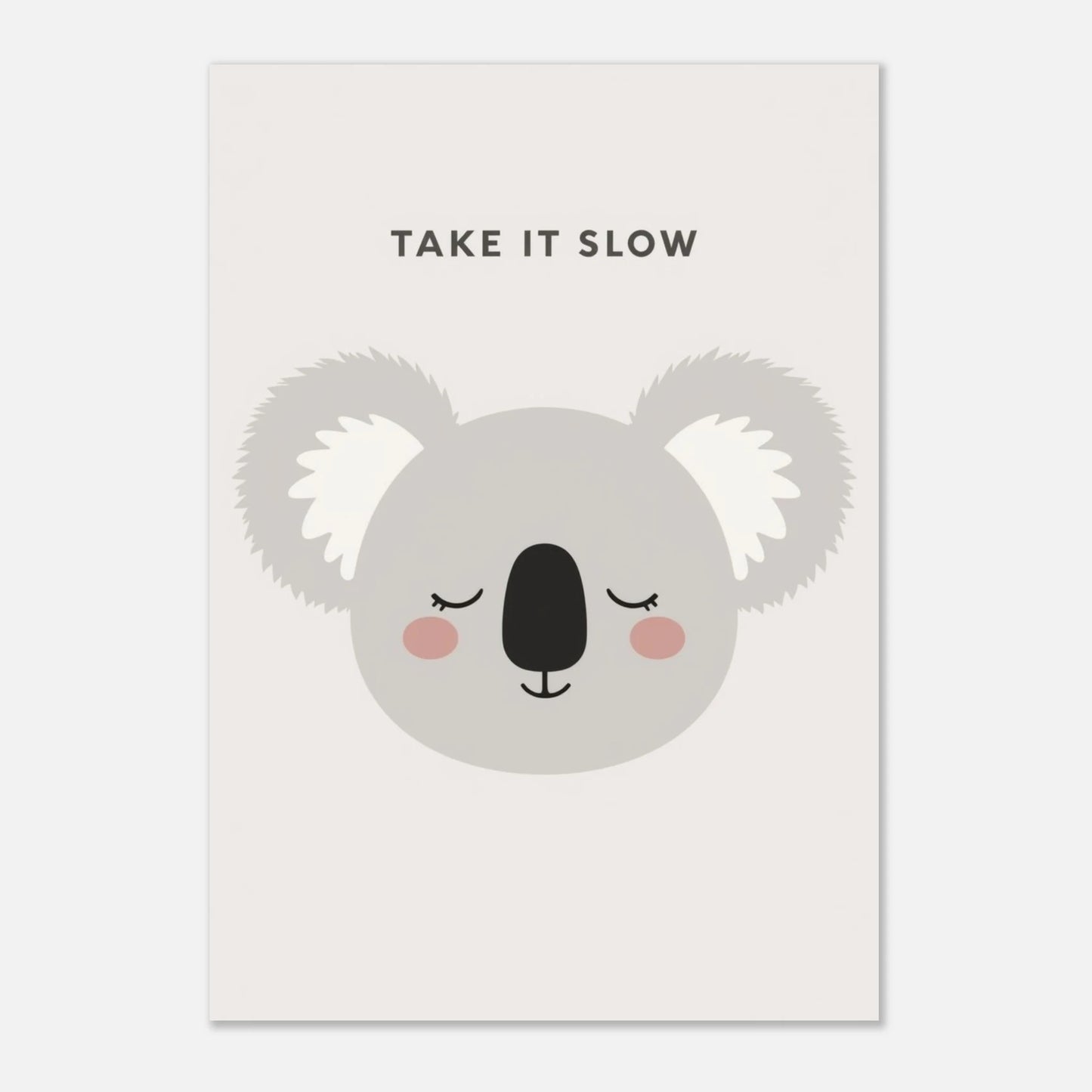 Harmonisk illustration av ett koalaansikte för ett lugnt barnrum
