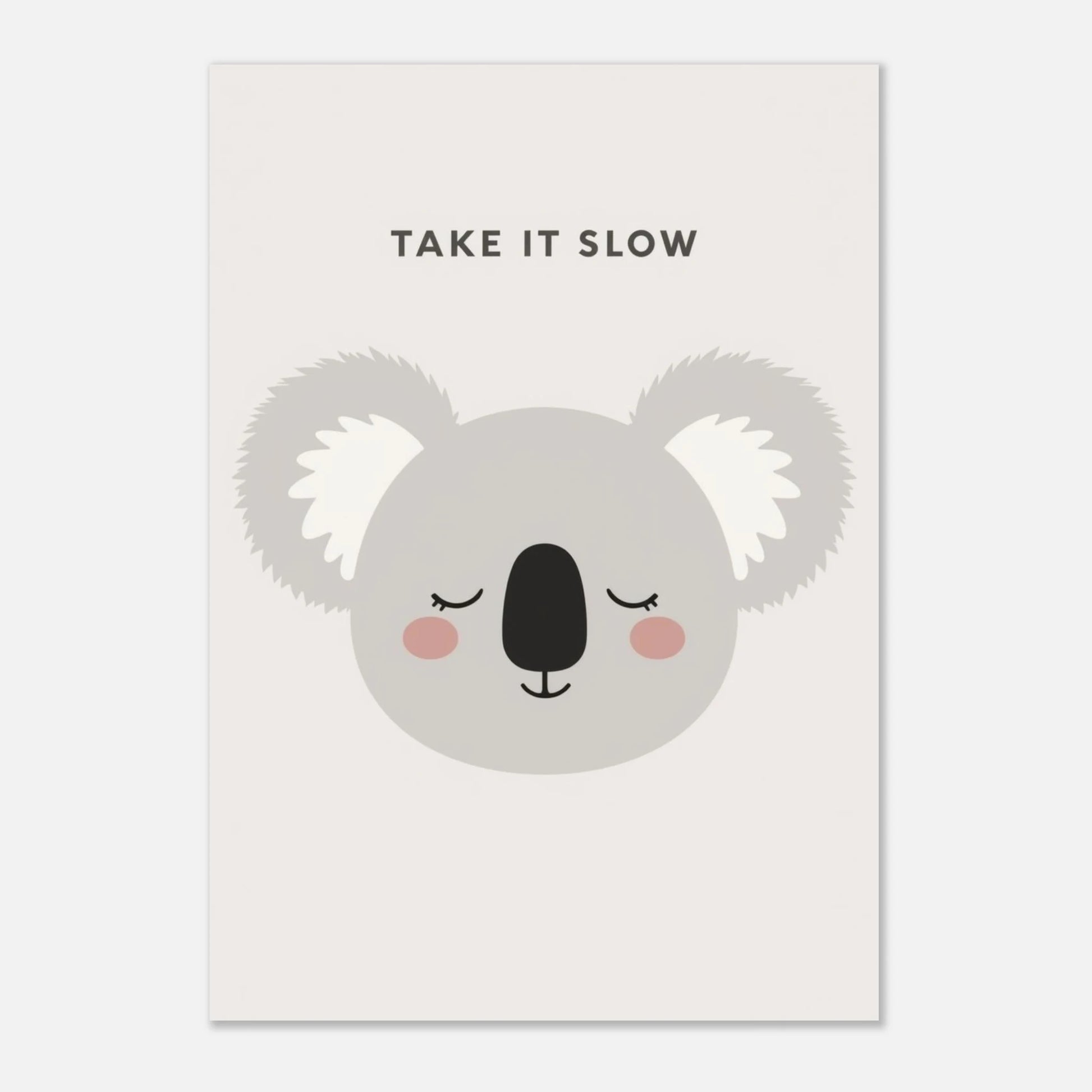 Harmonisk illustration av ett koalaansikte för ett lugnt barnrum