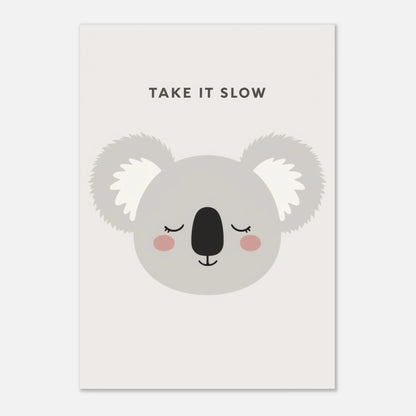 Harmonisk illustration av ett koalaansikte för ett lugnt barnrum