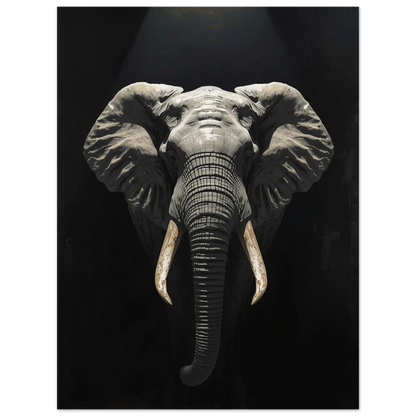 Detaljrik målning av elefant med fokus på rynkig hud
