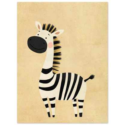 Vänlig zebraposter med konstnärlig textur för ett ombonat barnrum
