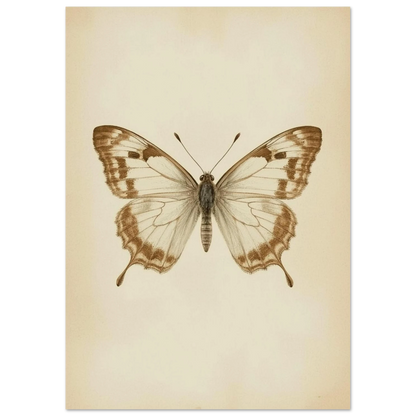 Naturhistoriskt print av en fjäril med utbredda vingar i klassisk stil
