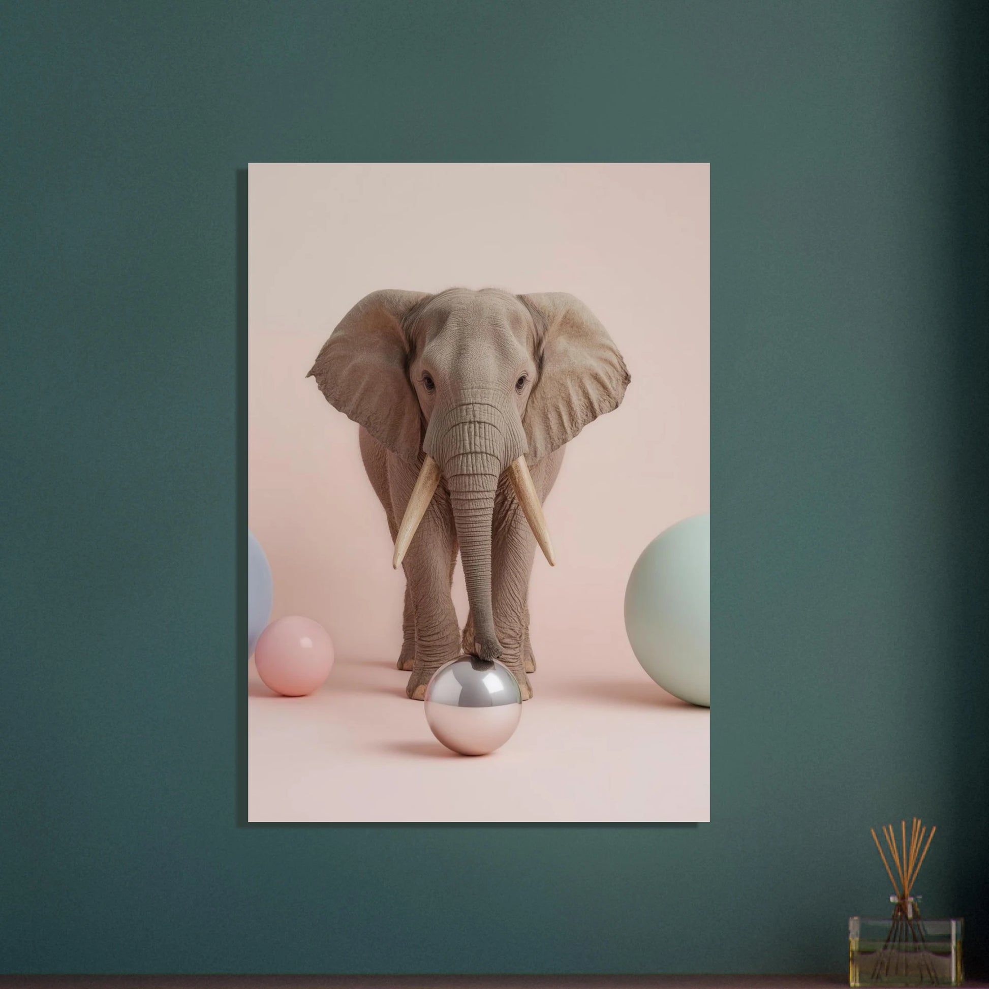 Elefant i lager-på-lager-stil, lugn och harmonisk design