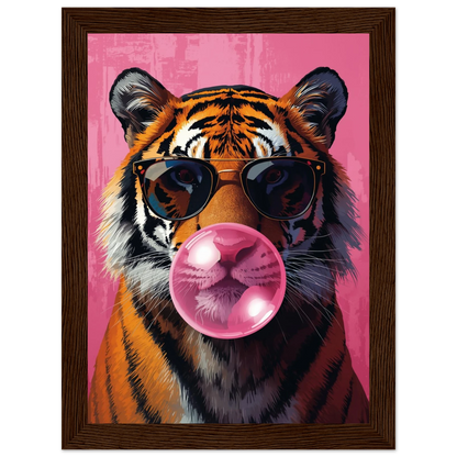 Inredningsdetalj med färgstarkt tigermotiv i lekfull miljö – Tecknad poster