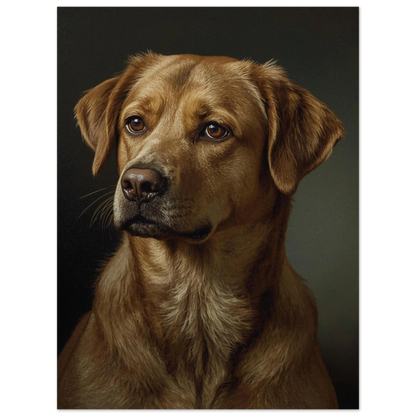Stämningsfullt hundmotiv föreställande en labrador i profil – varm väggkonst