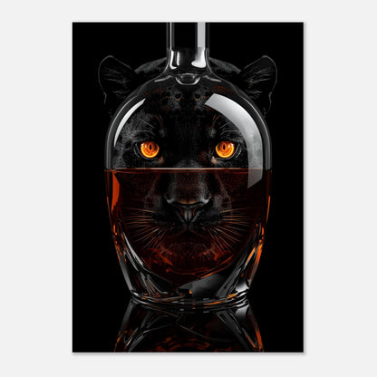 Digital illustration av en svart panter med intensiv blick – väggkonst