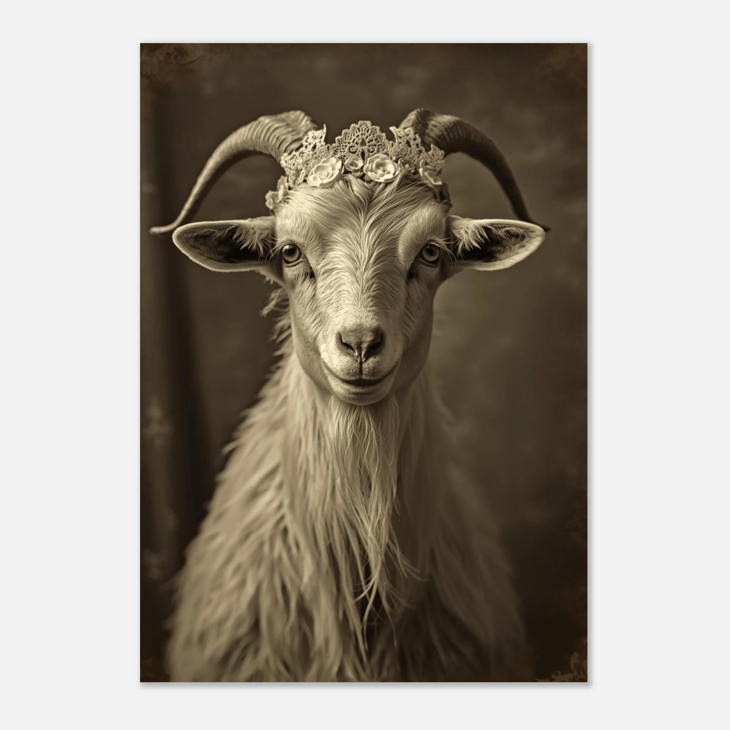 Elegant getmotiv i vintage-stil med spetsdetaljer – dekorativt canvastryck