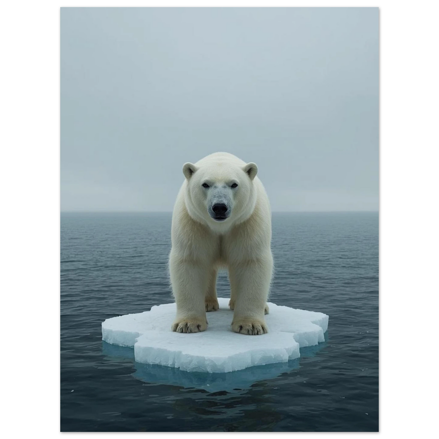 Majestätisk isbjörn i ett minimalistiskt arktiskt landskap – fotoposter