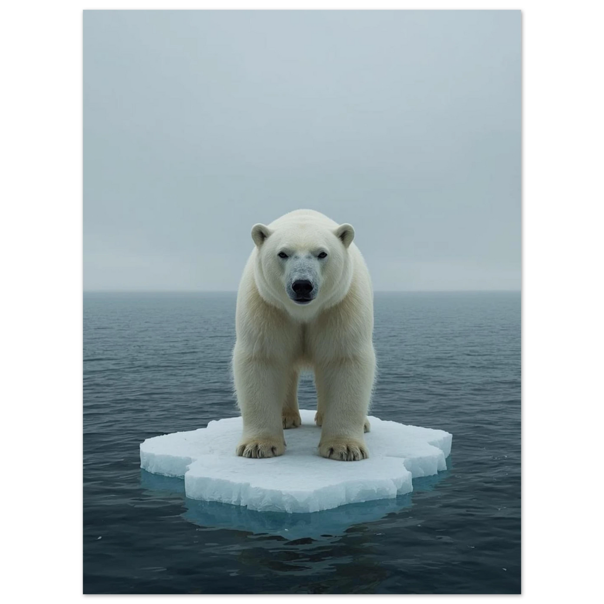 Majestätisk isbjörn i ett minimalistiskt arktiskt landskap – fotoposter