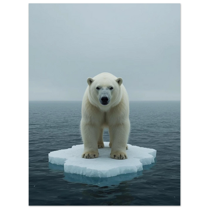 Majestätisk isbjörn i ett minimalistiskt arktiskt landskap – fotoposter
