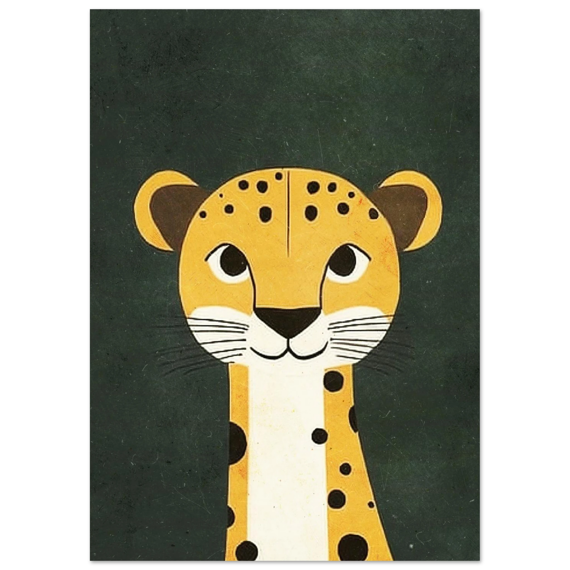 Djurposter föreställande en långhalsad gepard i modern grafisk stil
