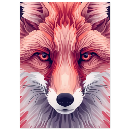 Digital illustration av rävansikte med intensiva bärnstensögon, modern tavla