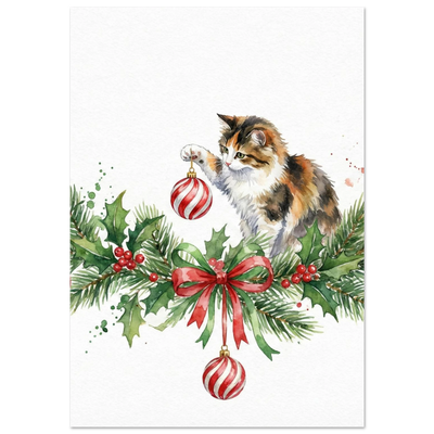 Poster - Kattens lekfulla julglädje