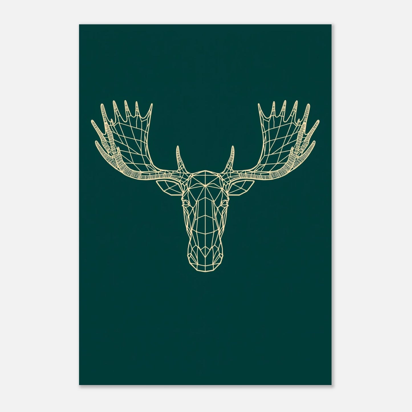 Nordisk älgposter med symmetrisk linjedesign för modern skandinavisk inredning