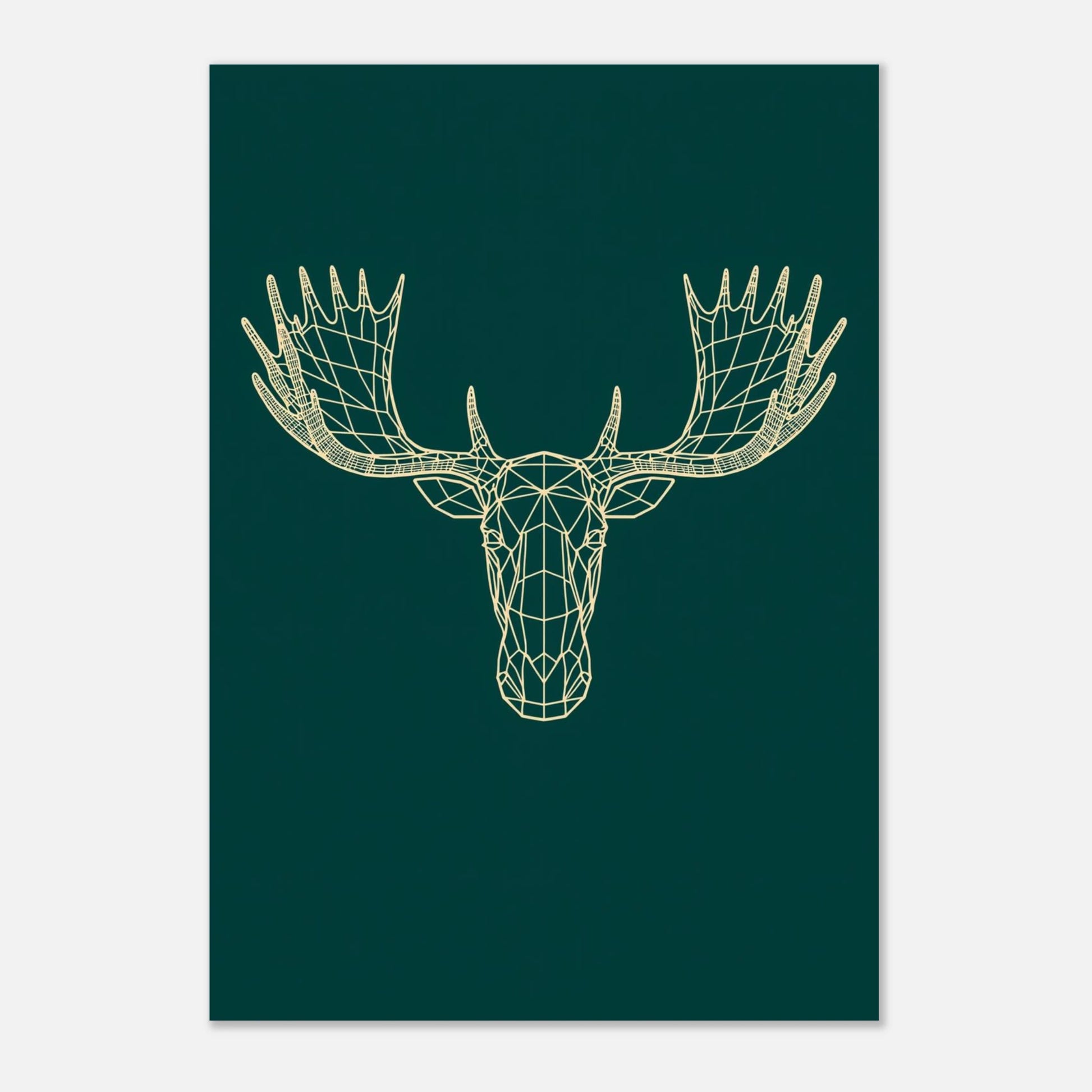 Nordisk älgposter med symmetrisk linjedesign för modern skandinavisk inredning