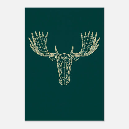 Nordisk älgposter med symmetrisk linjedesign för modern skandinavisk inredning