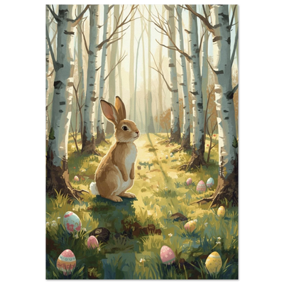 Poster - Påskharen i björkskogen