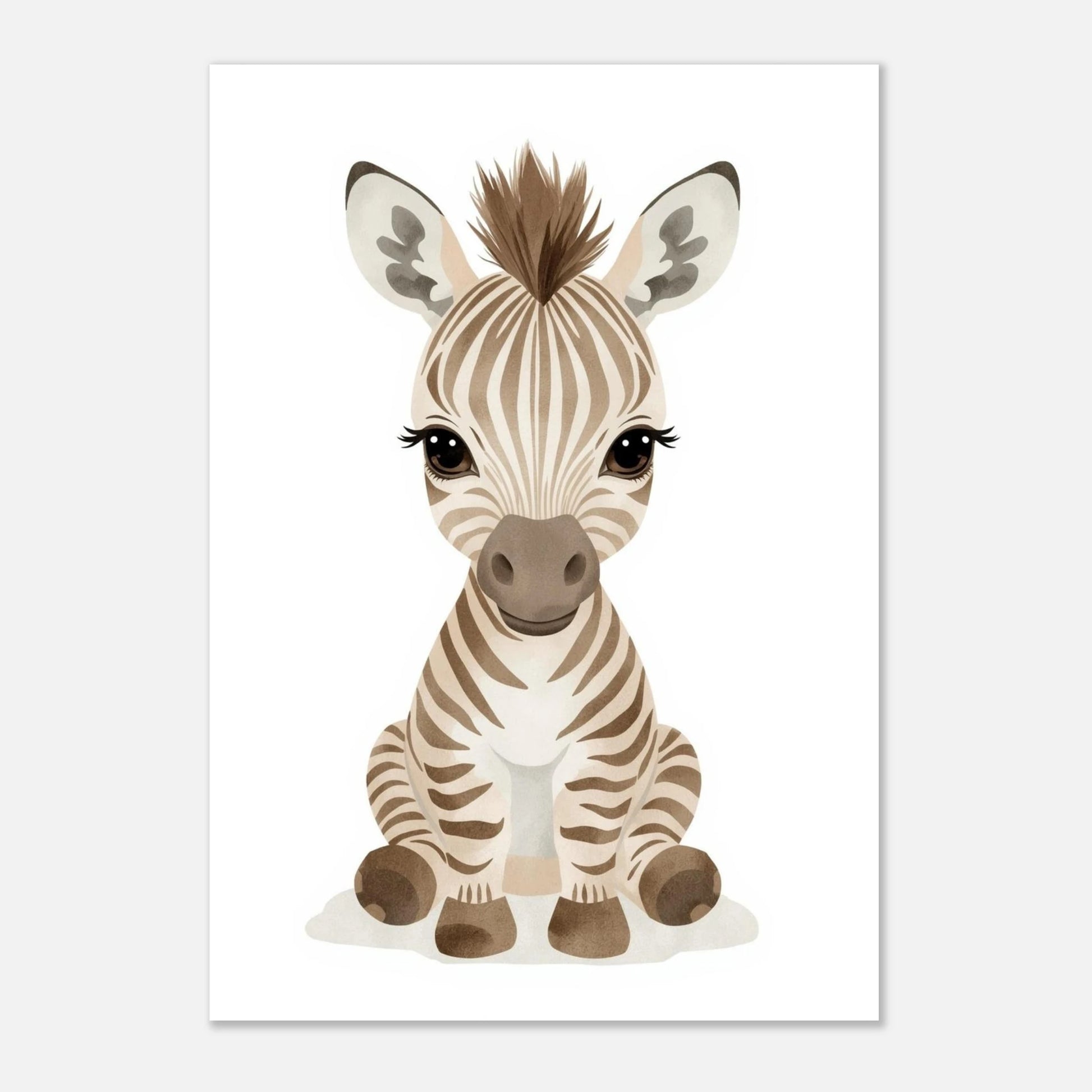 Konstnärligt print av en ung zebra för harmonisk barnrumsdekor